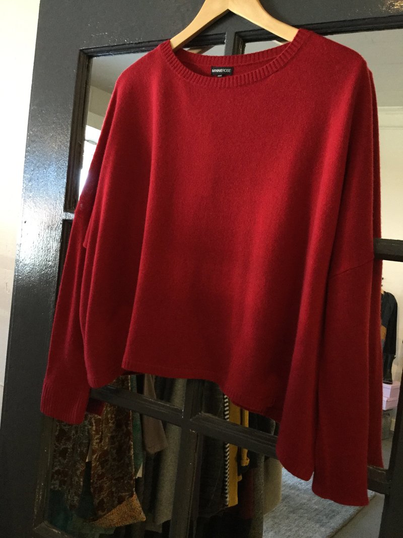 Minnie Rose Cashmere Cropped Boyfriend Sweater