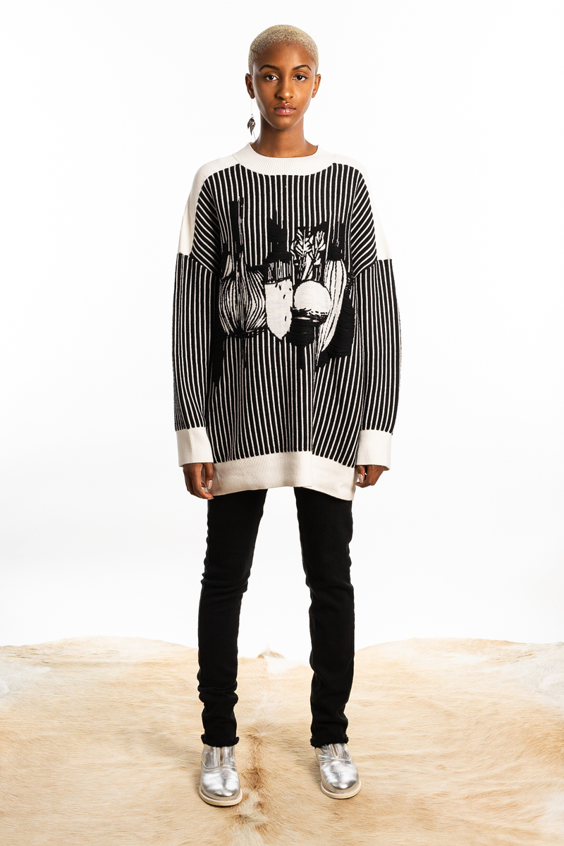 HENRIK VIBSKOV Root Knit Sweater - Black/White | Garmentory