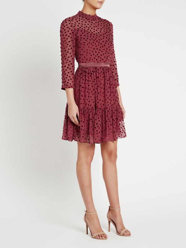 Rebecca Taylor Velvet Dot Dress - red Rebecca Taylor Velvet Dot Dress - red