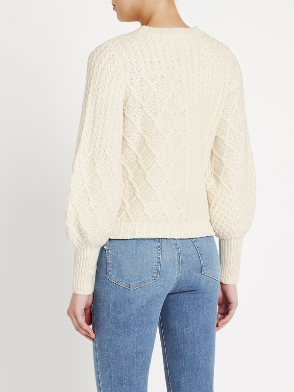 FRAME Denim Patchwork Cable Crew - Off White FRAME Denim Patchwork Cable Crew - Off White