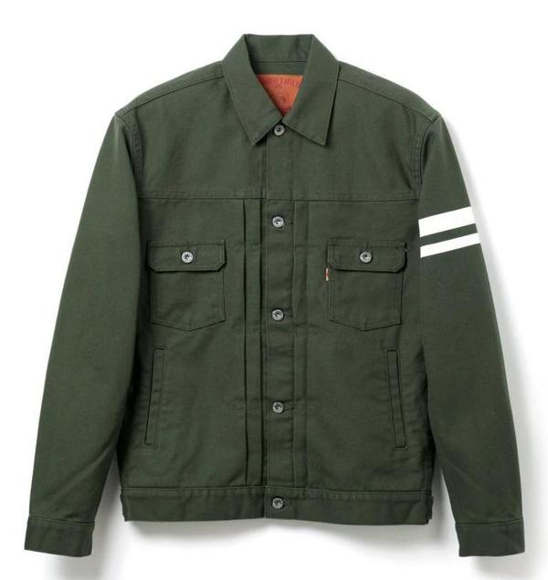 Momotaro Jeans Type 2 Going to Battle Canvas Jacket - Olive