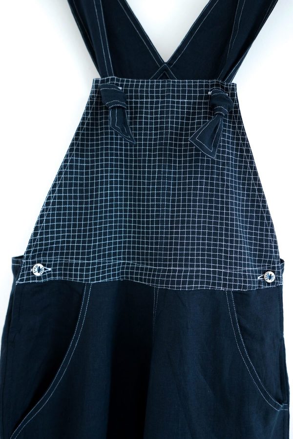 Karu Handloom Linen Overalls - Midnight Blue Karu Handloom Linen Overalls - Midnight Blue