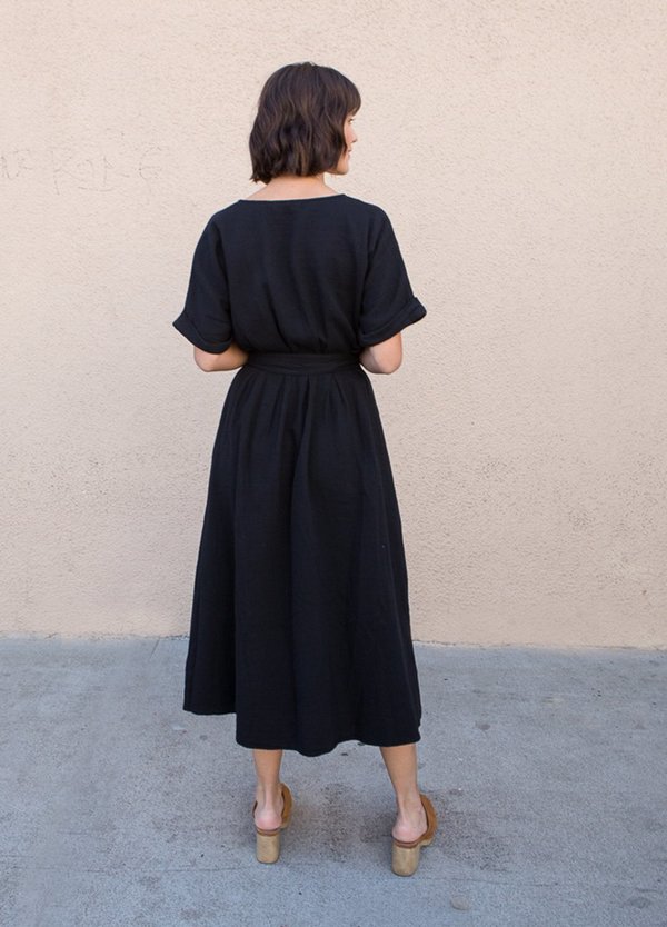 Lacausa Herringbone Meadow Dress - Tar Lacausa Herringbone Meadow Dress - Tar