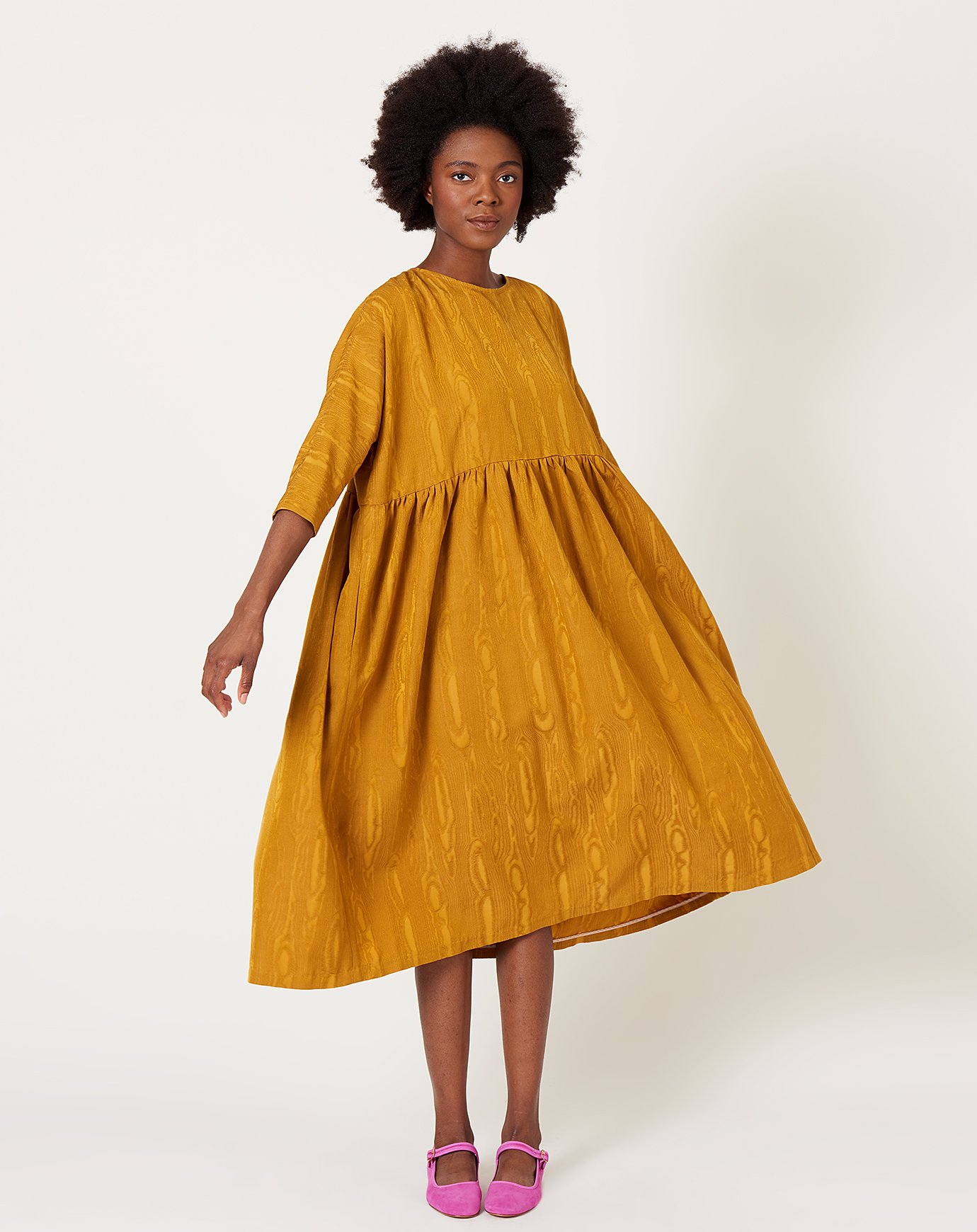 rachel comey gold dress Fresco Dress in Gold Foam