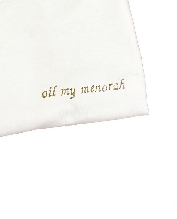 House of 950 Embroidery Tee Shirt - Oil My Menorah House of 950 Embroidery Tee Shirt - Oil My Menorah