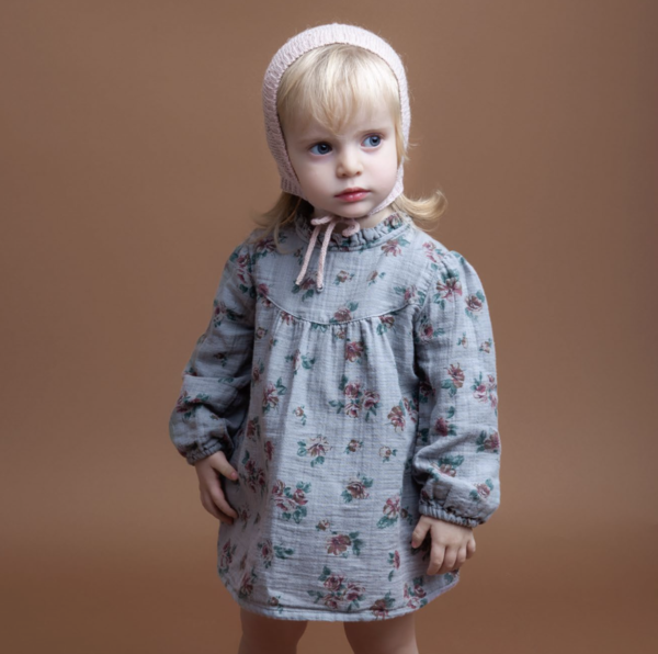 Kids Tocoto Vintage Flower Print Baby Dress Pink Garmentory