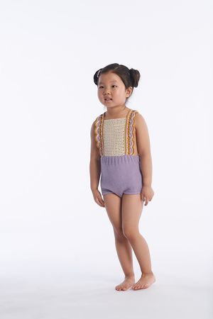 Kids Misha & Puff Prairie Romper - Lavender | Garmentory