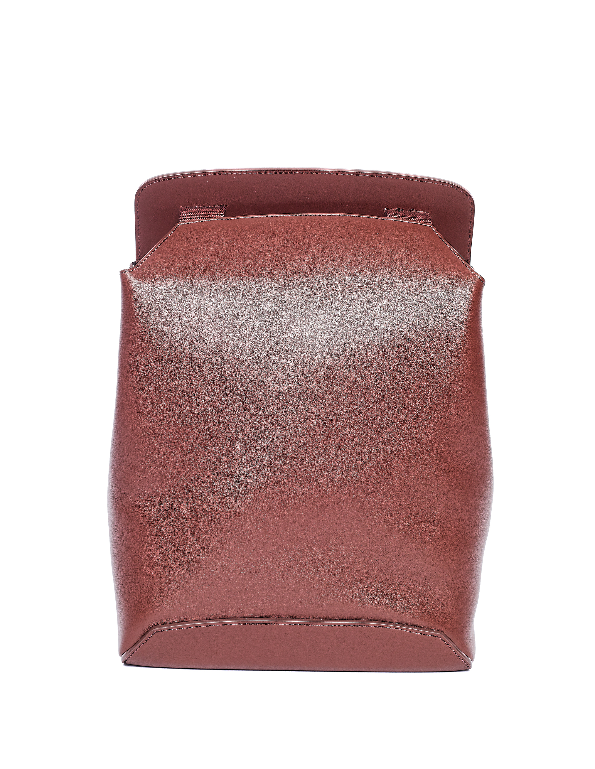 The Row Leather Moulded Backpack Dark Brown Garmentory