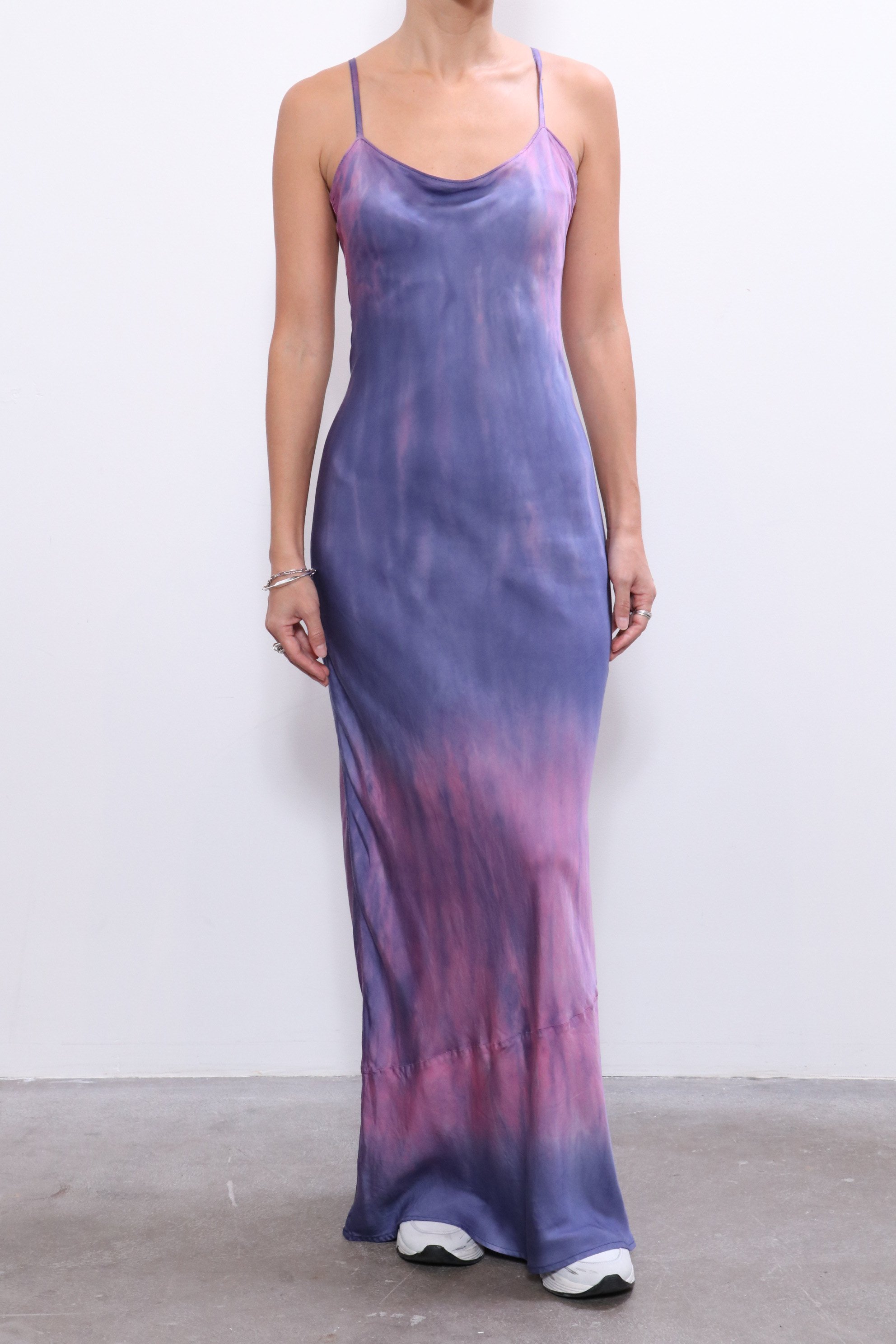 John Elliott Myrrh Slip Dress Navy/Highlighter Garmentory