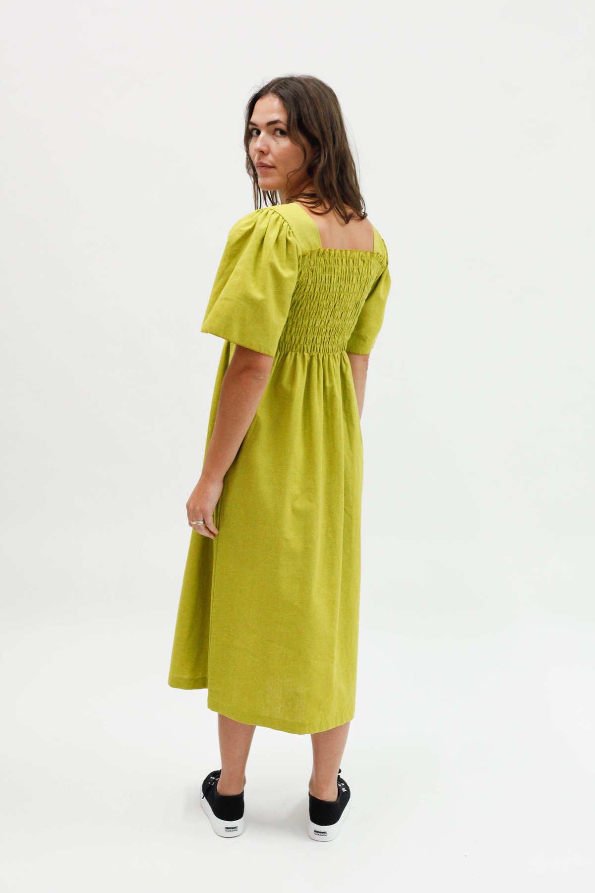 green emerald velvet dress Emma Dress