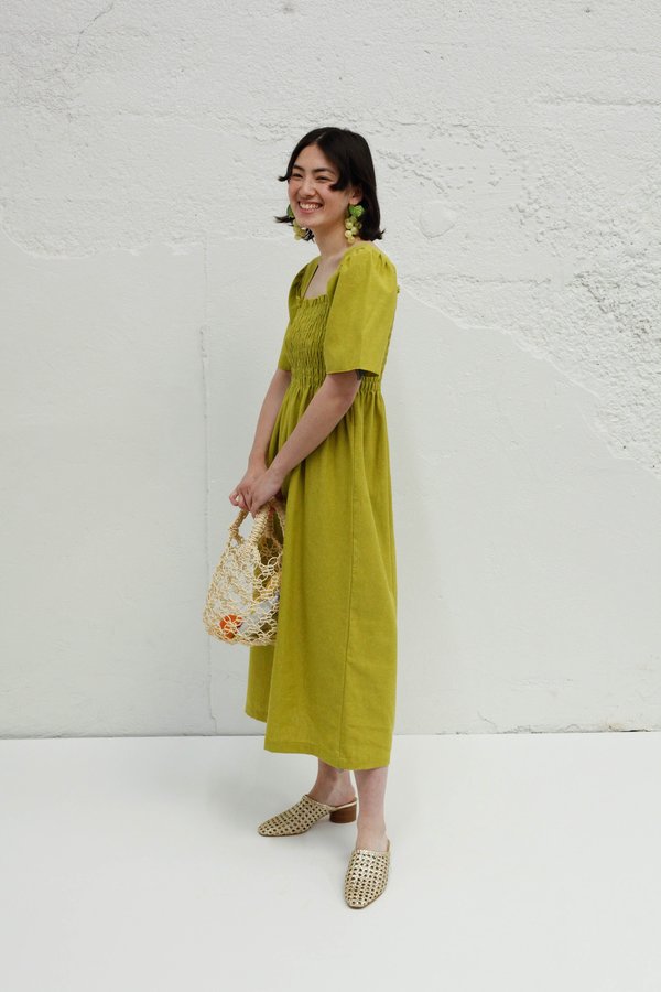 lisa says gah green dress Mayfair Dress