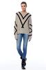 360 Cashmere Paulina Sweater - Hazel/Black - Thumbnail 1