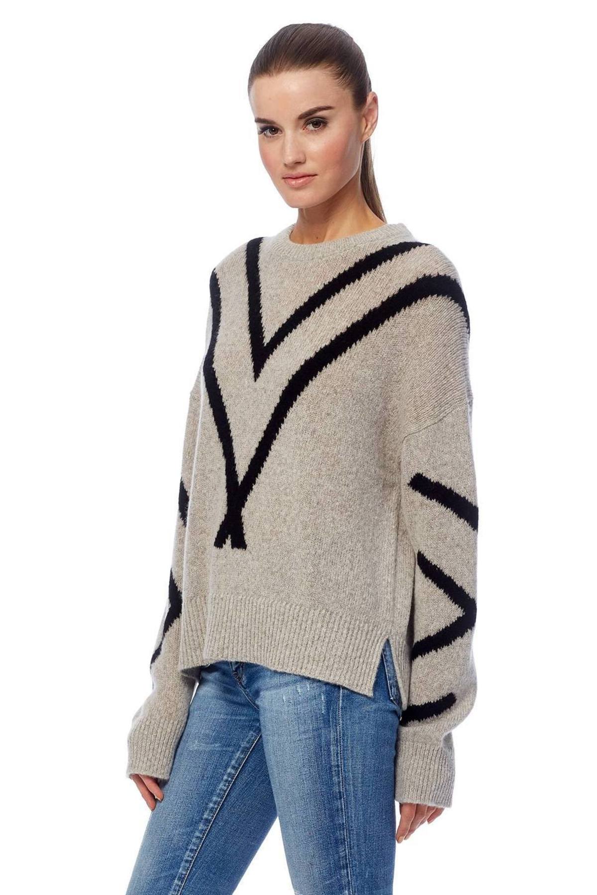 360 Cashmere Paulina Sweater - Hazel/Black - Image 3 of 4