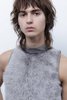 LUDOVIC DE SAINT SERNIN Lambskin Leather Shearling Tank Top - Grey - Thumbnail 9