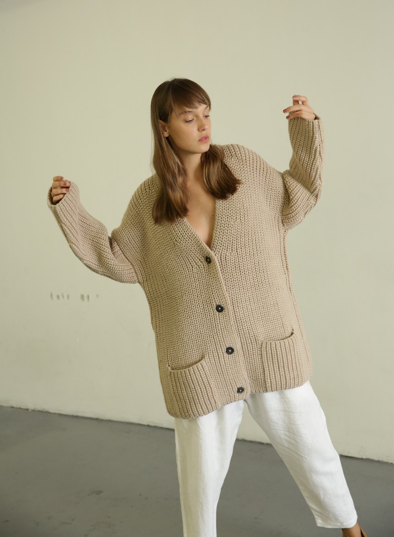 AJAIE ALAIE SUEI CARDIGAN - SEA SALT