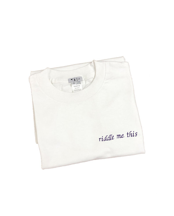 House of 950 riddle me this embroidery tee shirt House of 950 riddle me this embroidery tee shirt