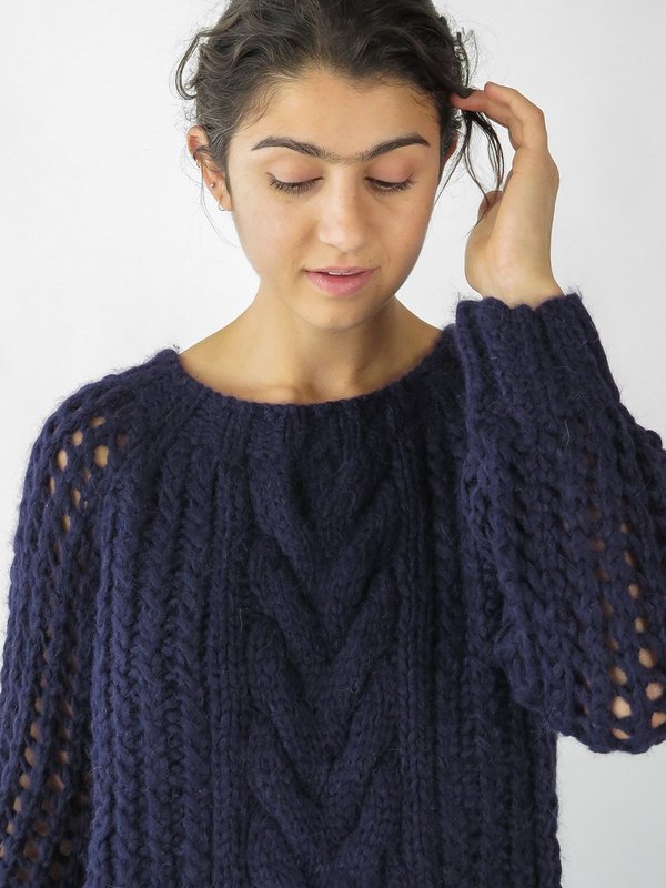 Erica Tanov Fisherwoman Sweater - Navy Erica Tanov Fisherwoman Sweater - Navy