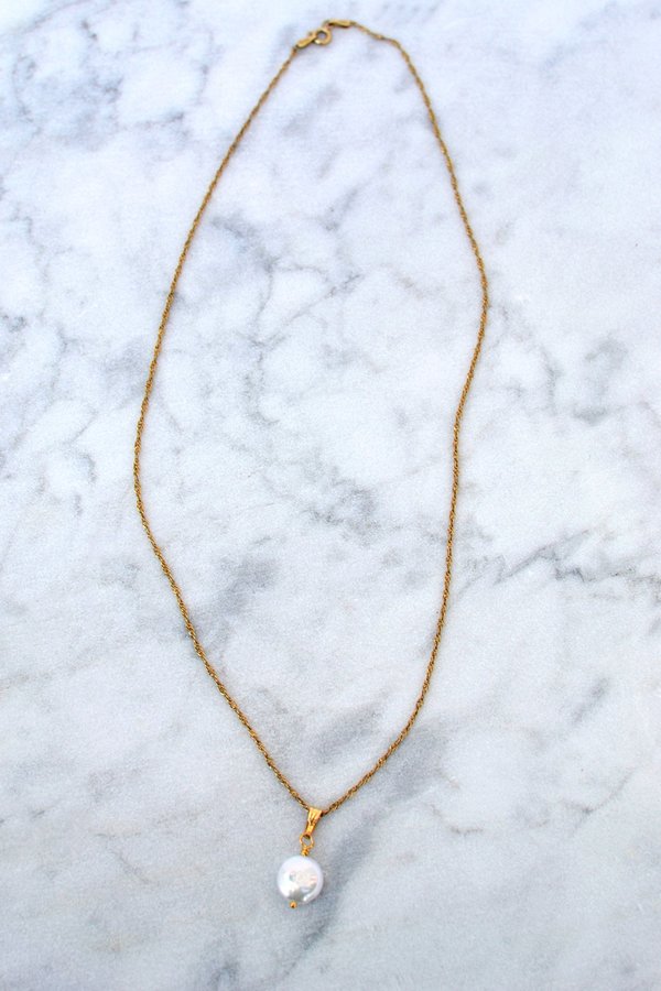 Phyllis + Rosie Pearl Necklace - 14k Gold Vermeil Phyllis + Rosie Pearl Necklace - 14k Gold Vermeil