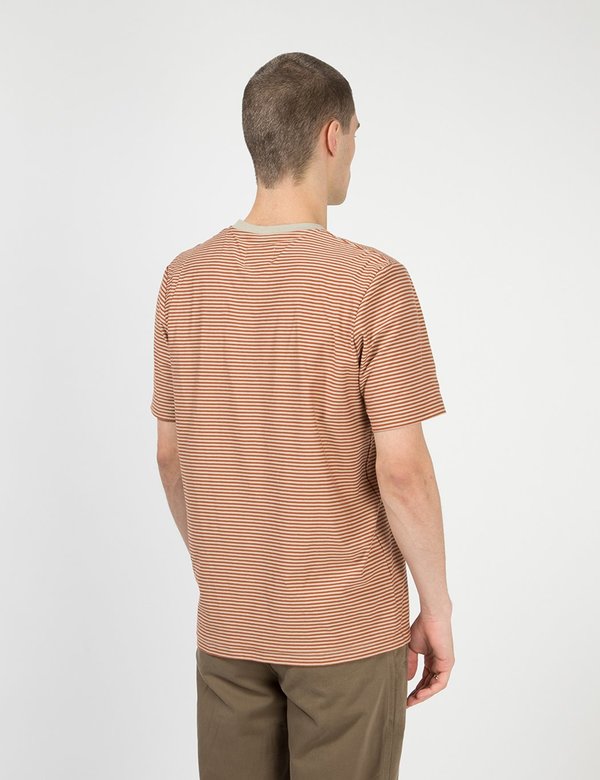 Folk Clothing Folk 1x1 Stripe Tee - Cinnamon Stone Folk Clothing Folk 1x1 Stripe Tee - Cinnamon Stone