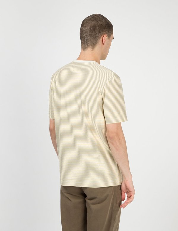 Folk Clothing Folk 1x1 Stripe Tee - Fawn Ecru Folk Clothing Folk 1x1 Stripe Tee - Fawn Ecru