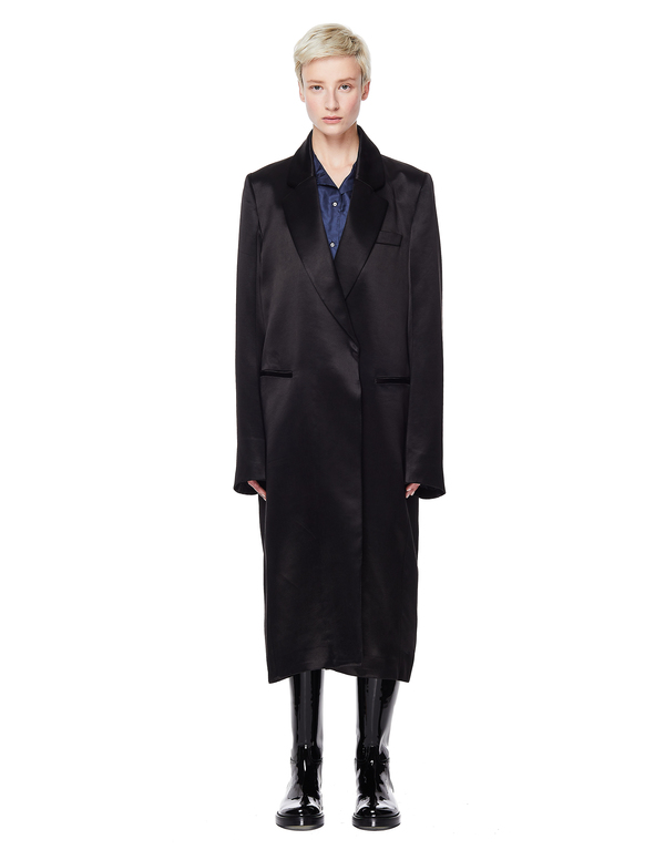 Ann Demeulemeester Satin Coat - Black Ann Demeulemeester Satin Coat - Black