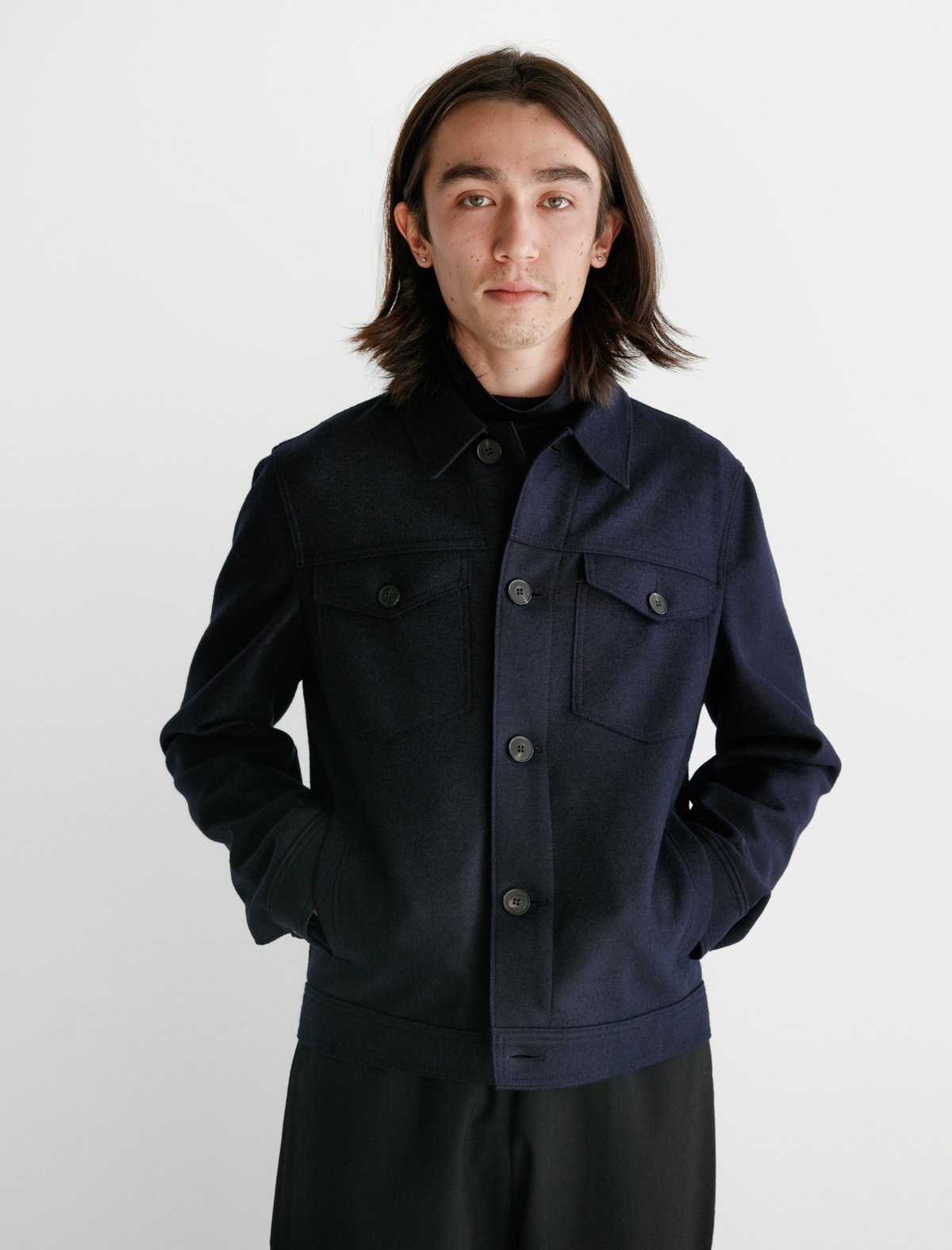 Harris Wharf London Western Jacket Pressed Wool - Navy | Garmentory