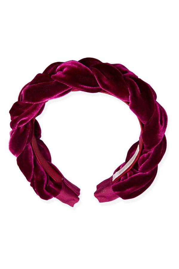 Jennifer Behr VELVET LORELEI HEADBAND - MULBERRY | Garmentory display picture 3