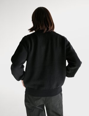 Auralee Hard Twist Merino Knit Big Polo - Black | Garmentory
