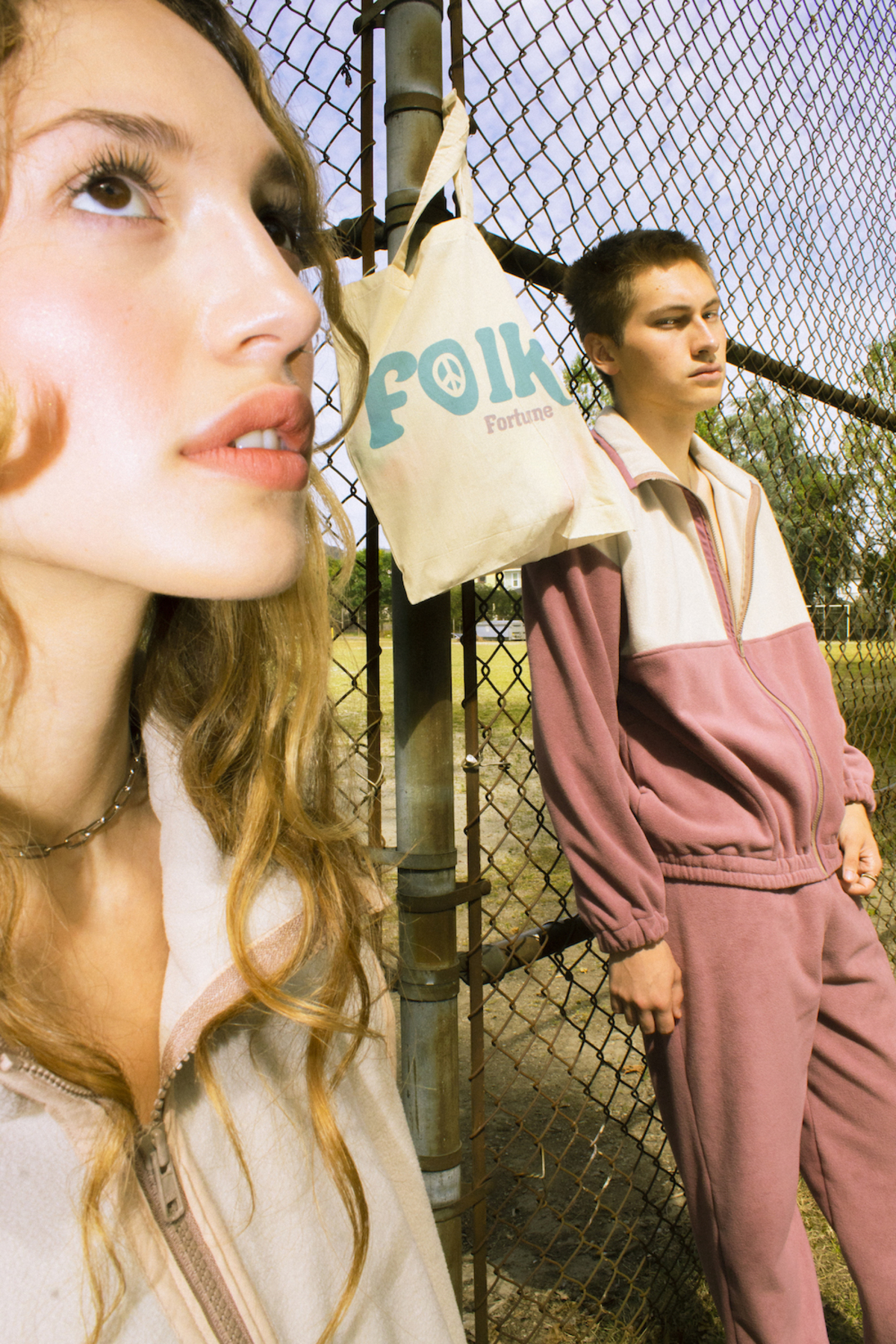 unisex folk fortune Eco fleece High Waisted Pants - Rose Mauve - Image 5 of 5