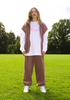 unisex folk fortune Eco fleece High Waisted Pants - Rose Mauve - Thumbnail 1