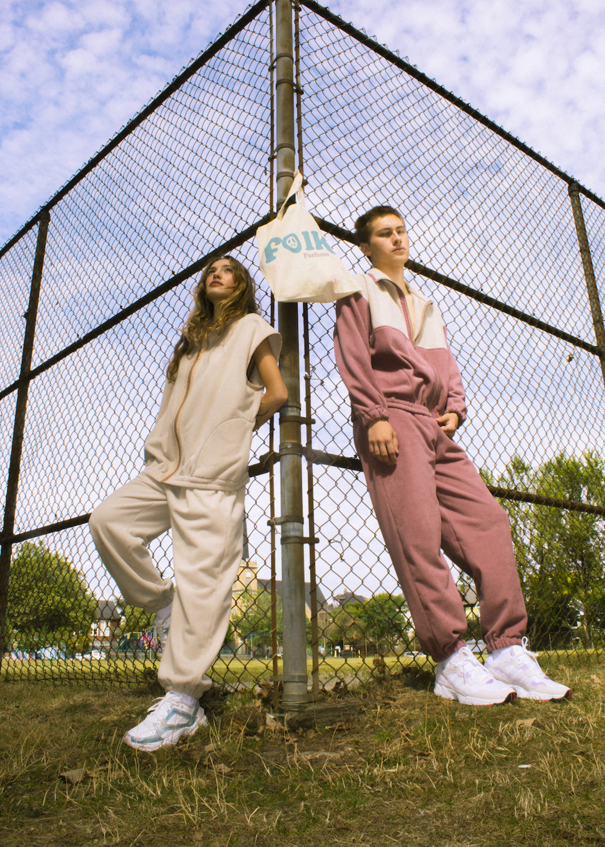 unisex folk fortune Eco fleece High Waisted Pants - Rose Mauve - Image 2 of 5