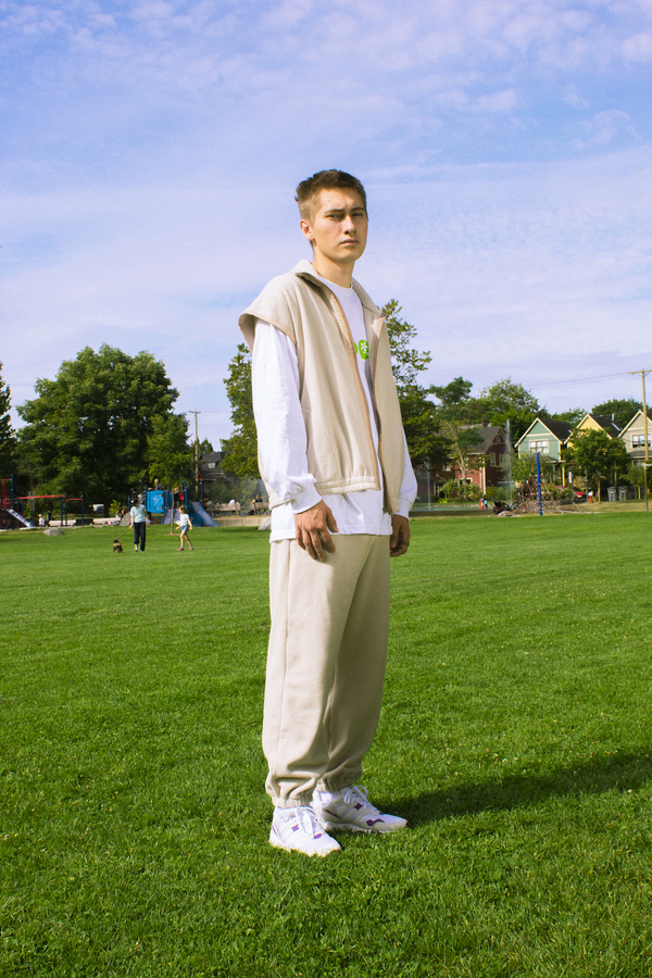 unisex Folk Fortune Oversized Eco fleece Vest - Cream unisex Folk Fortune Oversized Eco fleece Vest - Cream