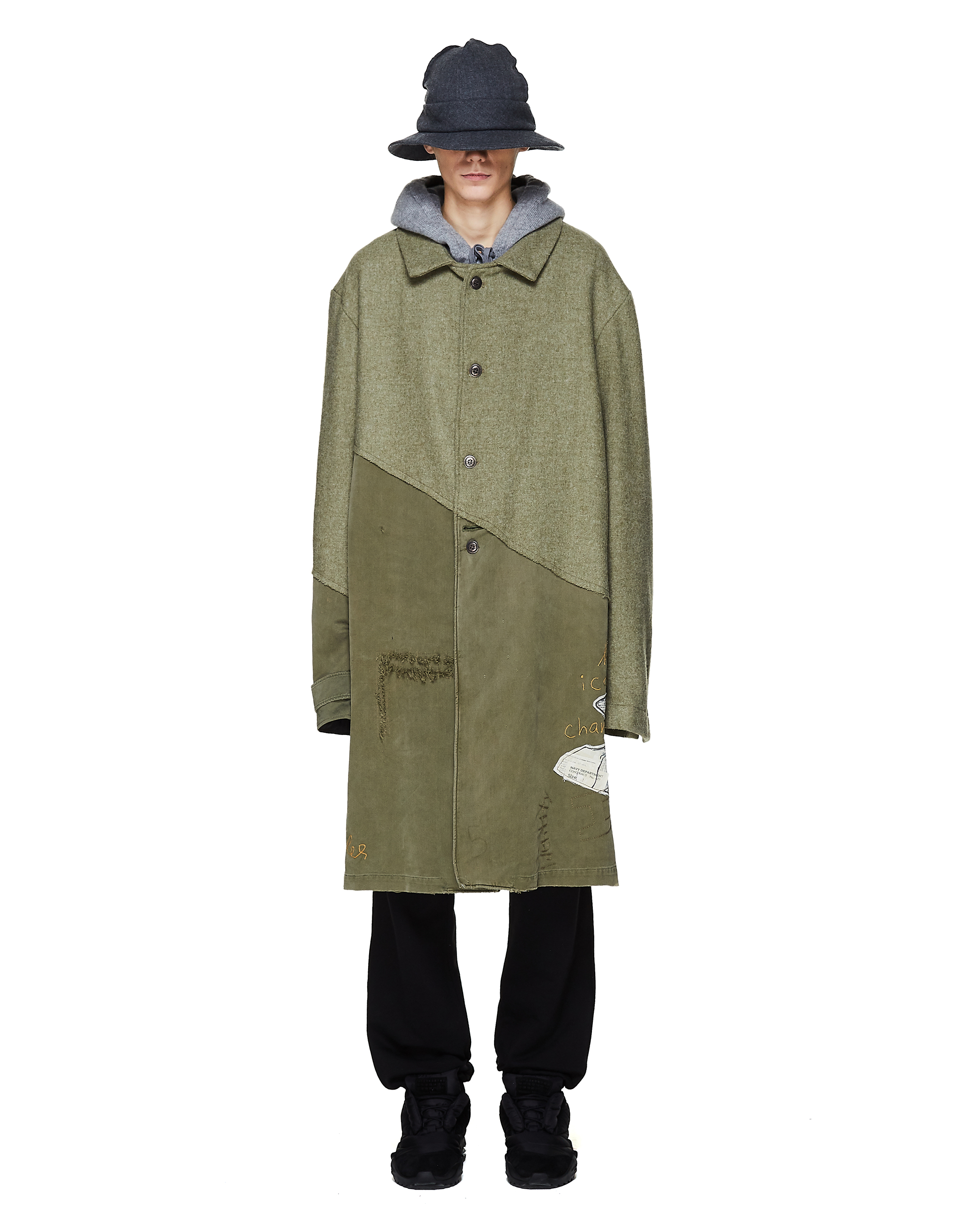 Greg Lauren 50/50 Army Tweed Coat - Khaki | Garmentory