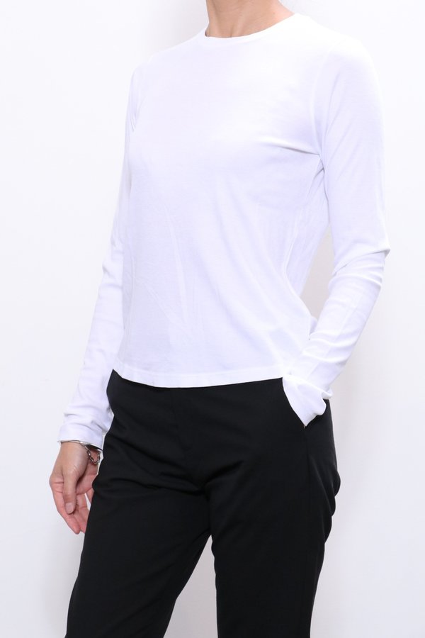 John Elliott High Twist LS Classic Tee - White John Elliott High Twist LS Classic Tee - White