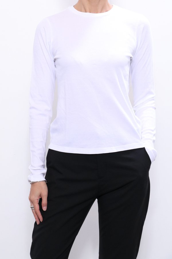 John Elliott High Twist LS Classic Tee - White John Elliott High Twist LS Classic Tee - White
