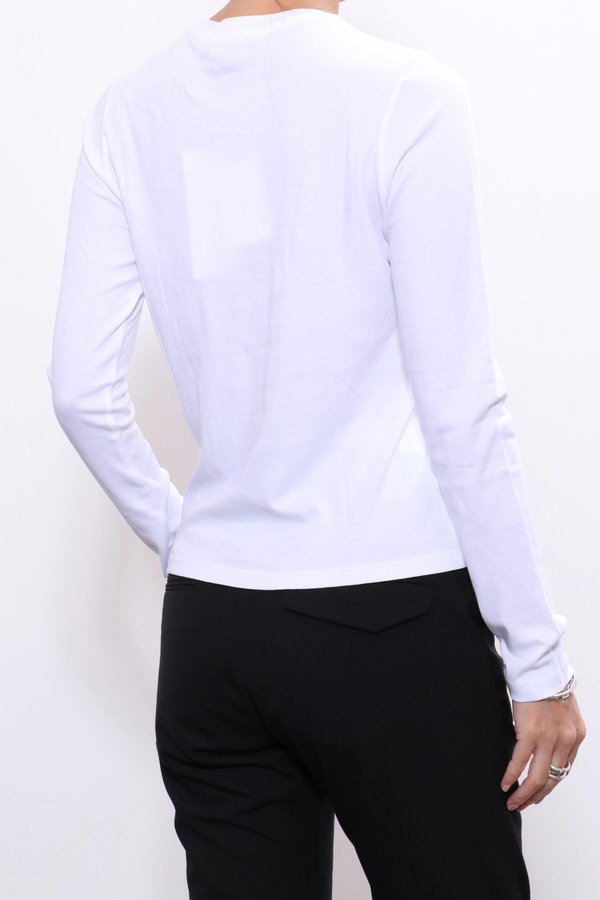 John Elliott High Twist LS Classic Tee - White John Elliott High Twist LS Classic Tee - White