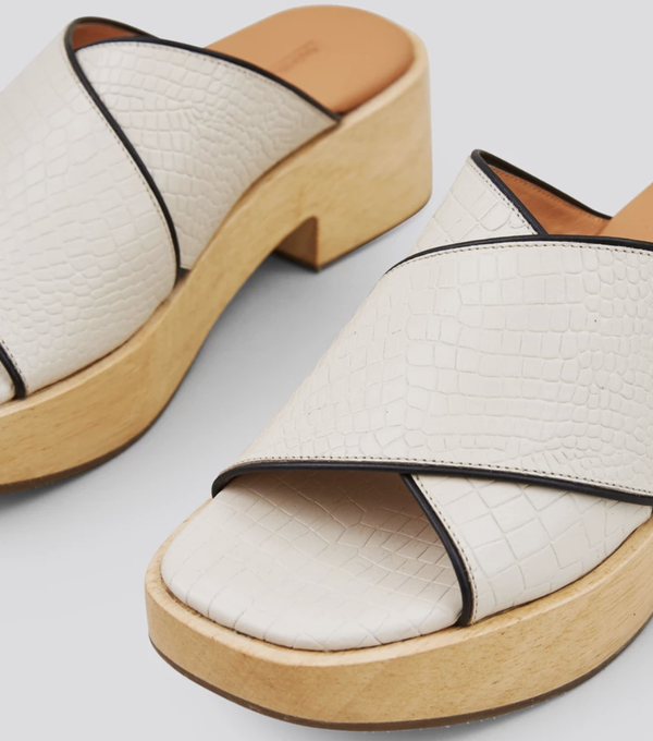 Rachel Comey Serge Clog - Bone Croc Rachel Comey Serge Clog - Bone Croc