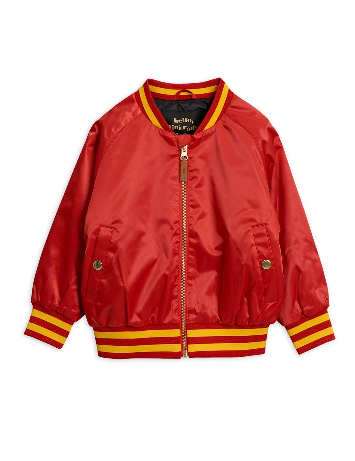 kids mini rodini panther baseball jacket - red | Garmentory