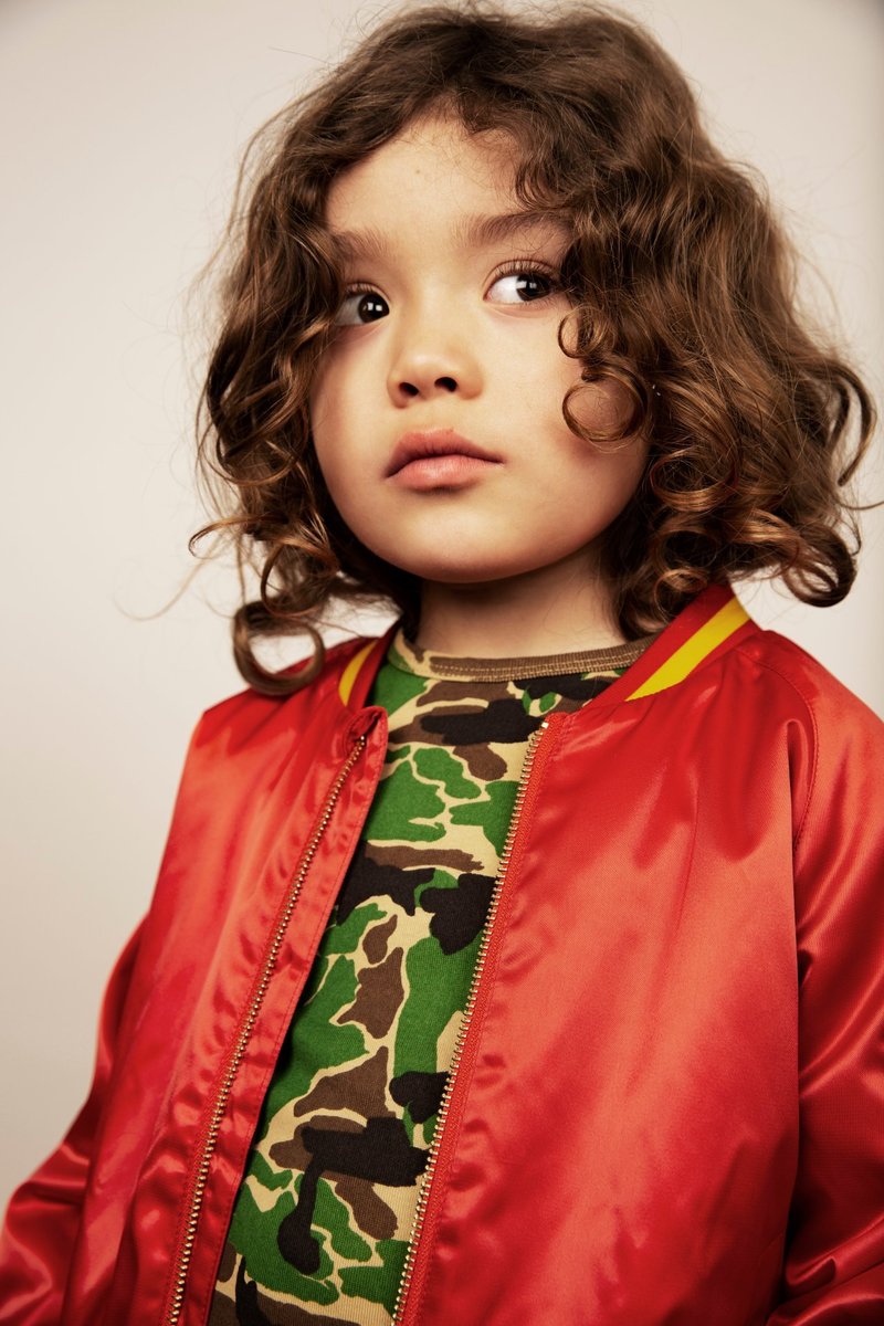 mini rodini  エレファント ベースボールジャケット kids mini rodini panther baseball jacket - red | Garmentory