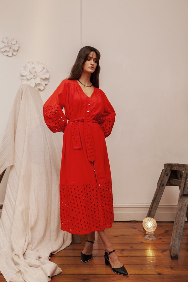 BEFORE MARCH Smock dress - red BEFORE MARCH Smock dress - red