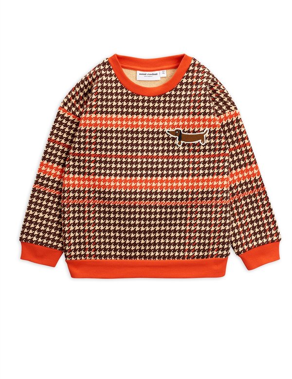 kids mini rodini houndstooth sweatshirt - red kids mini rodini houndstooth sweatshirt - red