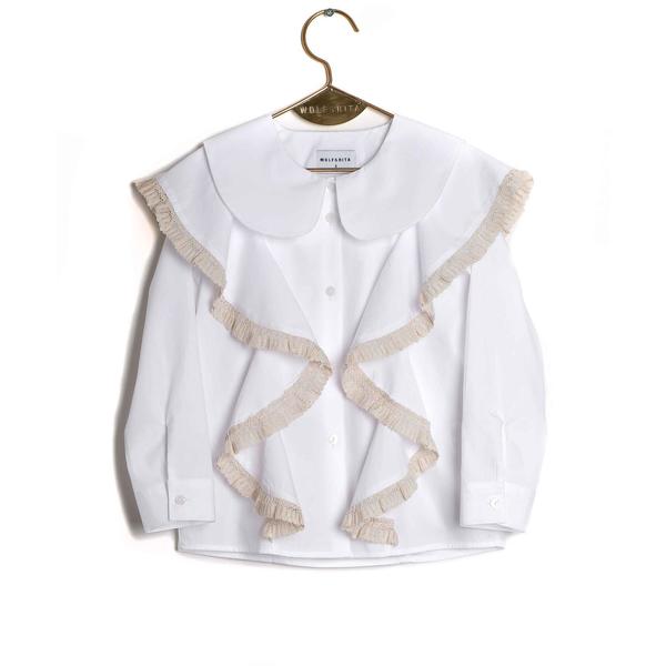 kids wolf & rita rebeca shirt - white kids wolf & rita rebeca shirt - white