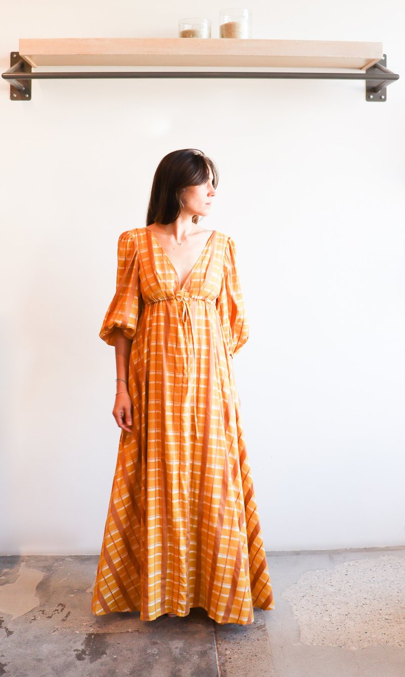 chinese dress ladies Rowan Plaid Midi Dress