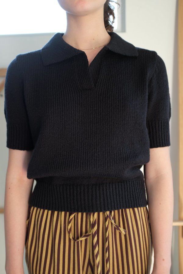 Beklina Knit Polo - Licorice Beklina Knit Polo - Licorice