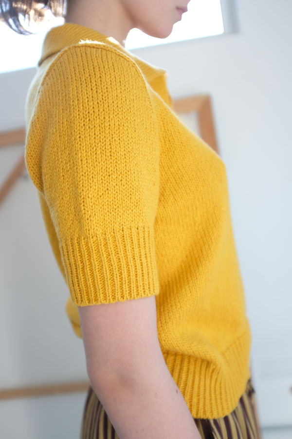 Beklina Knit Polo Top - Turmeric