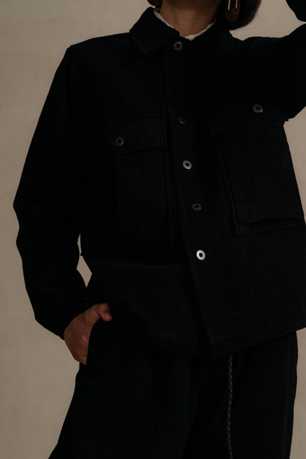 Men's Evan Kinori BLACK BELLOW POCKET JACKET | Garmentory