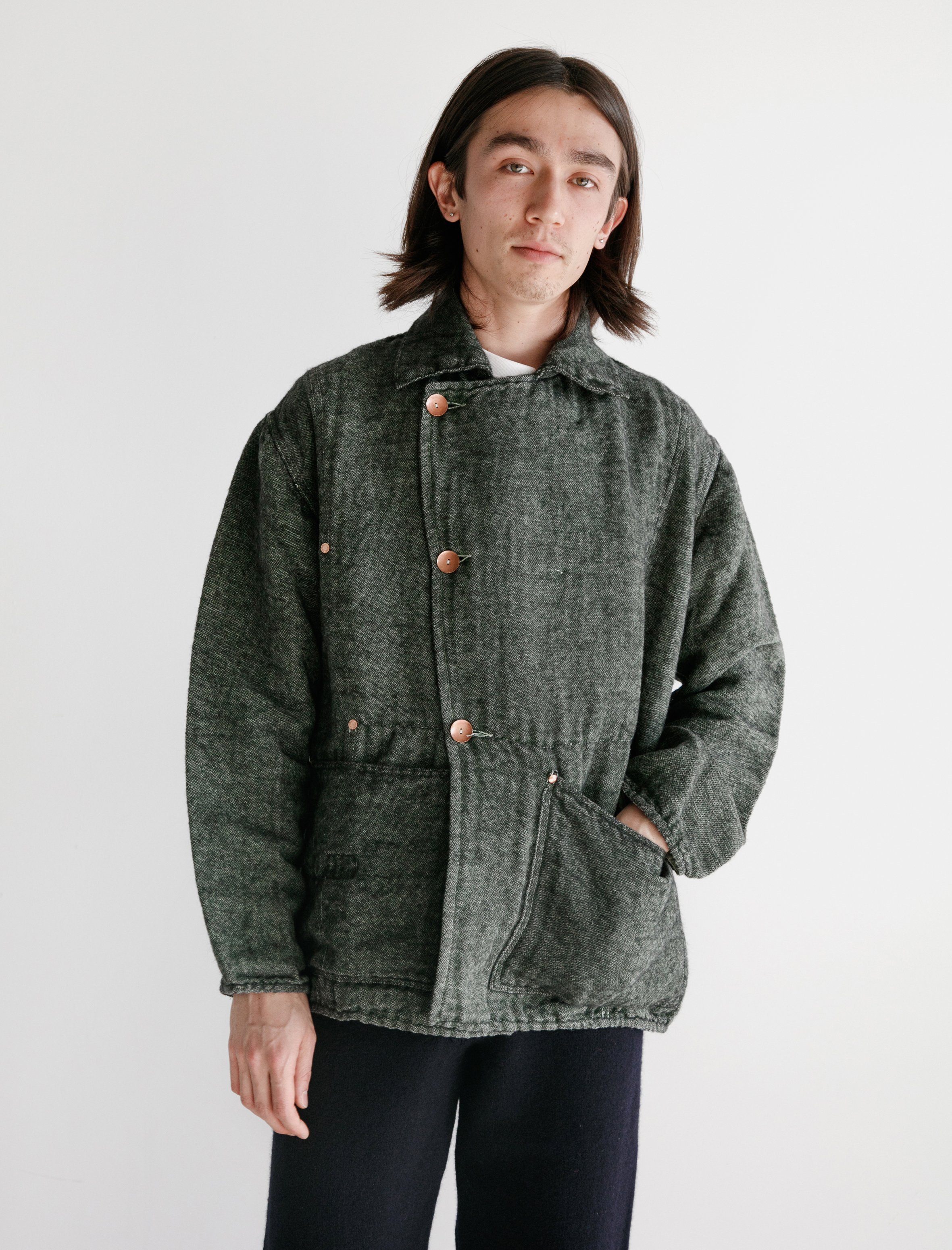 Tender 962 Cook's Cotton Mohair Coat - Viridian/Black