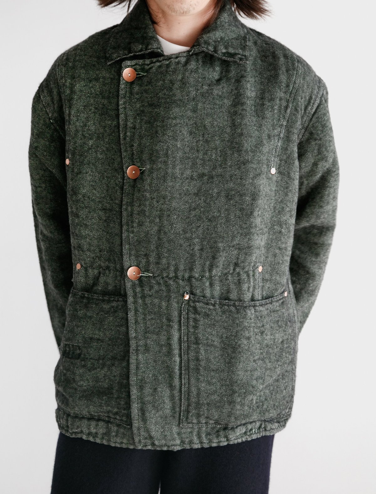 Tender 962 Cook's Cotton Mohair Coat - Viridian/Black