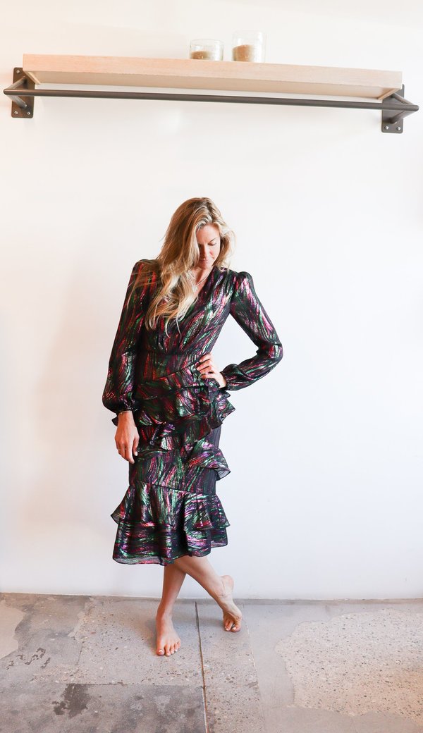 Saloni Alya Dress - Black Rainbow on Garmentory