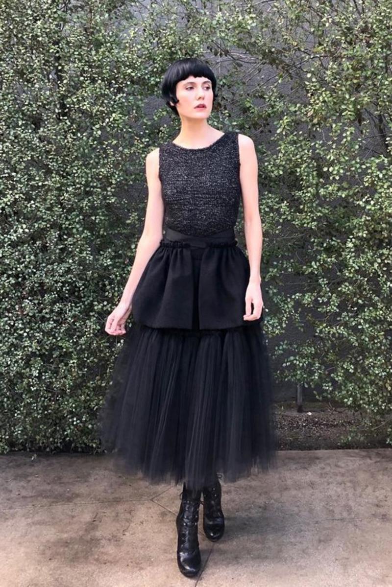 Louiza Babouryan Wool Peplum Belt - Black